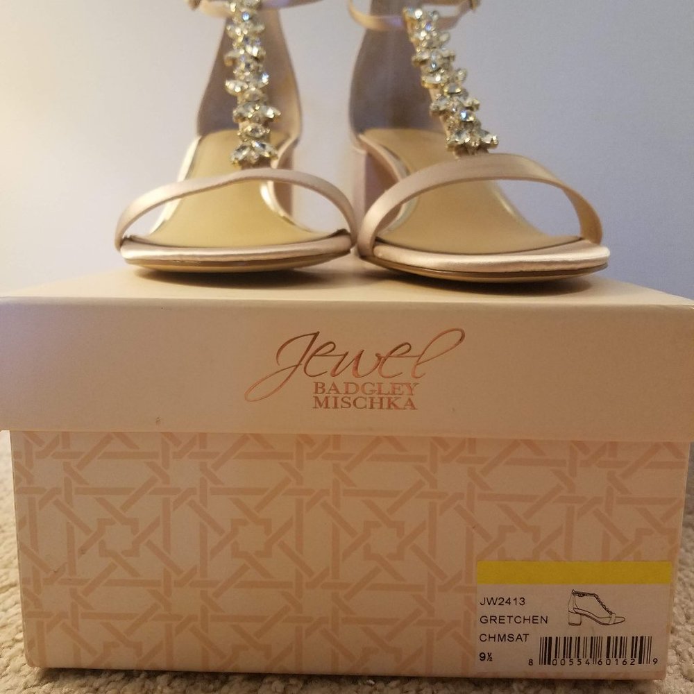 Jewel Badgley Mischka Gretchen Crystal Sandal 9.5 - Picture 5 of 9